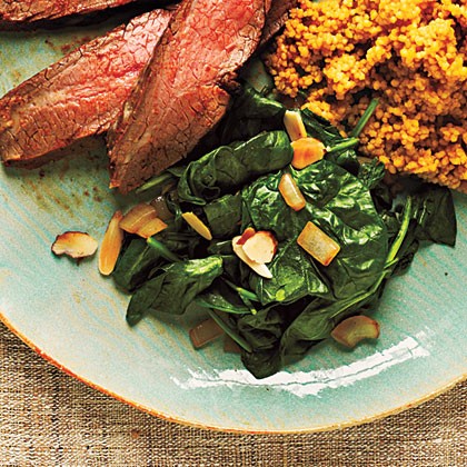 Spinach with toasted almonds
