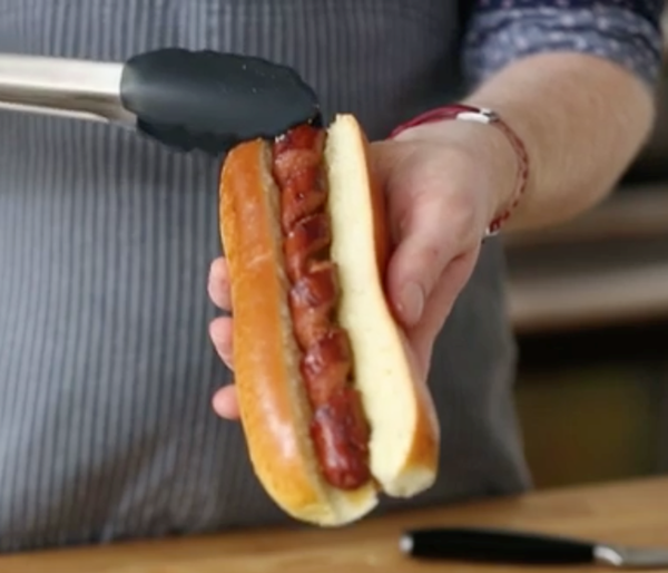 Spiral-cut hot dogs