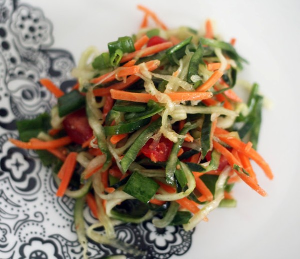 Spiralized cucumber salad