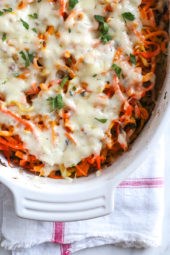Spiralized winter veggie gratin