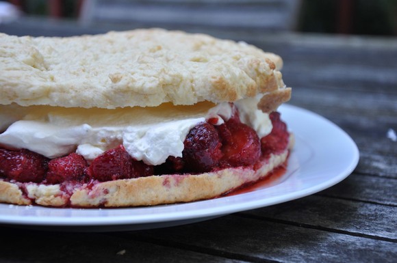 Spirited strawberry shortcake