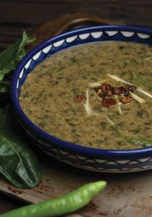 Split green gram with spinach (Daal saag)