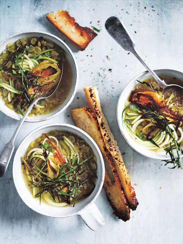 Split pea and fennel soup