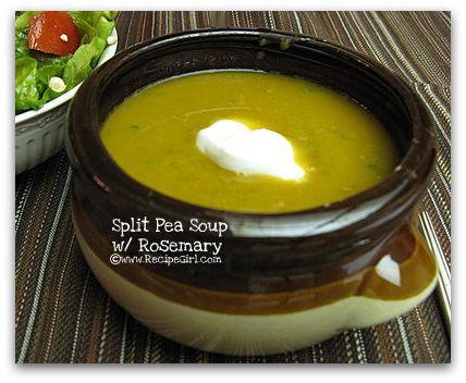Split pea soup with rosemary
