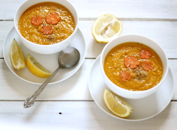 Split pea sunshine & saffron soup