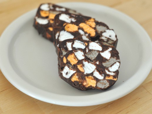 Spooky chocolate "salami"