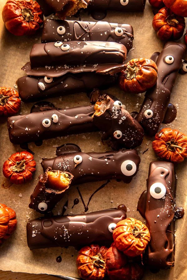 Spooky homemade Twix bars