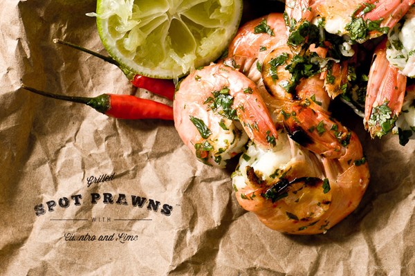Spot prawns with lime and cilantro