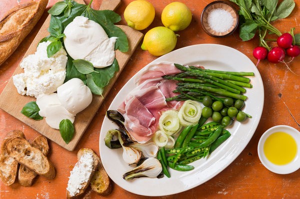Spring antipasto platter