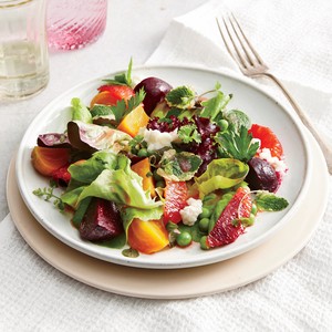 Spring beet and pea salad