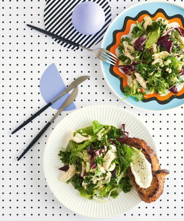 Spring chicken & cheese salad