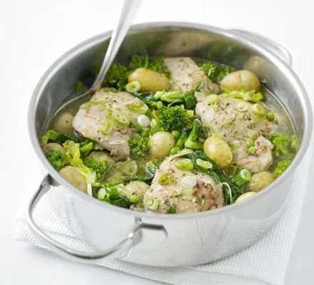 Spring chicken with greens