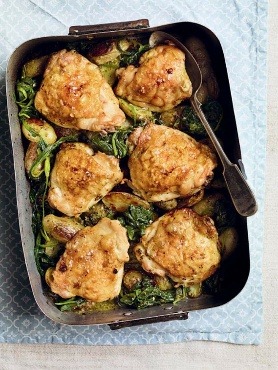 Spring chicken with wild garlic & new potatoes