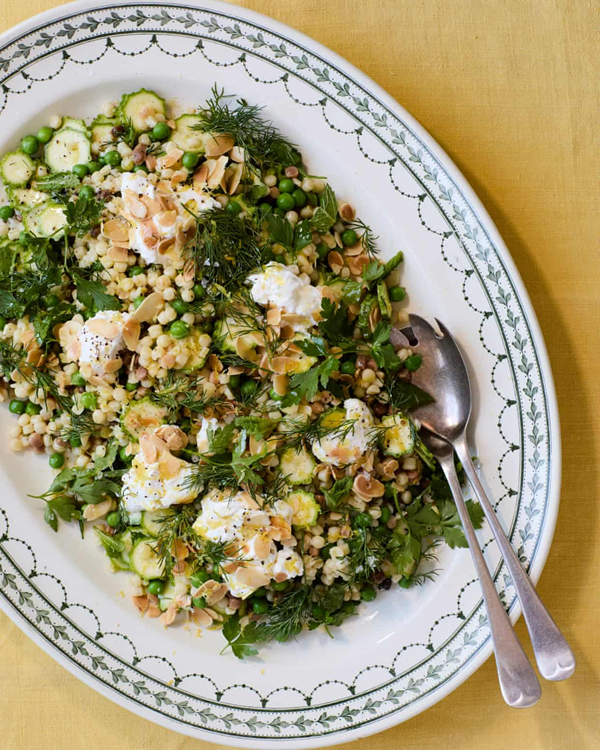 Spring fregola salad
