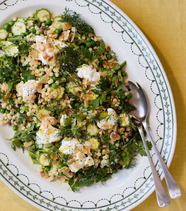 Spring fregola salad