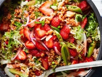 Spring frisée salad with strawberry vinaigrette [Nancy Macklin]