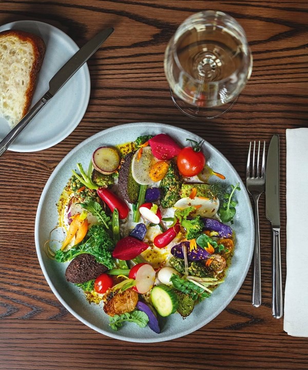 Spring garden plate with falafel [Casey McDonald]