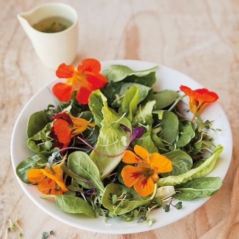 Spring greens & flowers salad