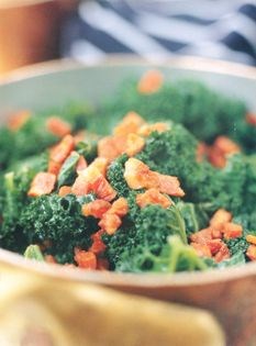 Spring greens and pancetta