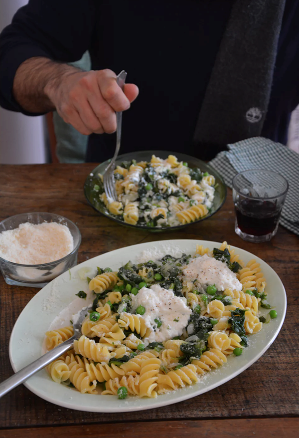 Spring greens and ricotta