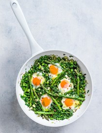 Spring greens shakshuka
