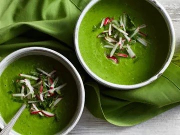 Spring greens soup
