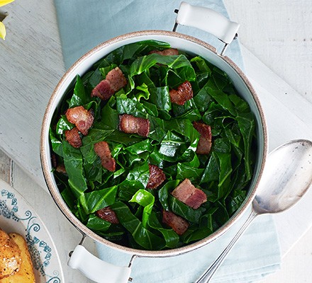 Spring greens with bacon