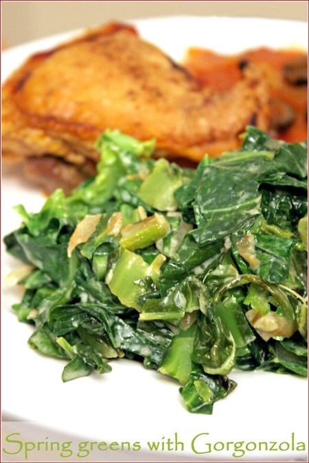Spring greens with Gorgonzola
