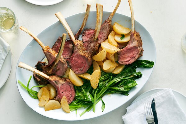 Spring lamb with rosemary and turnips