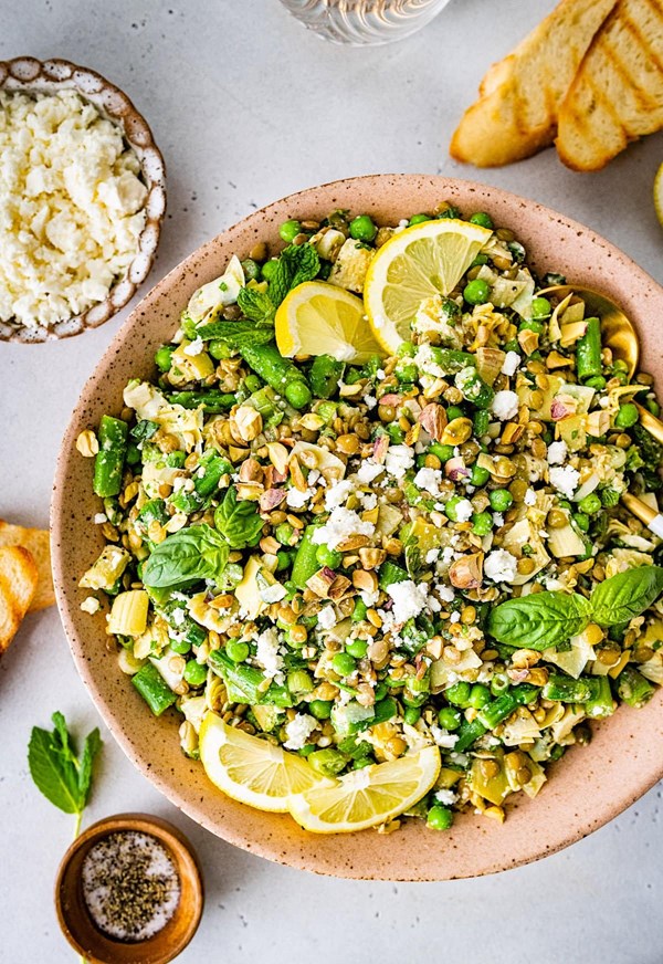 Spring lentil salad