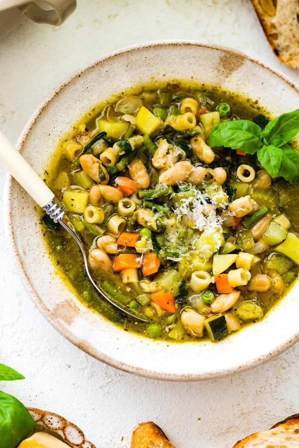 Spring minestrone soup