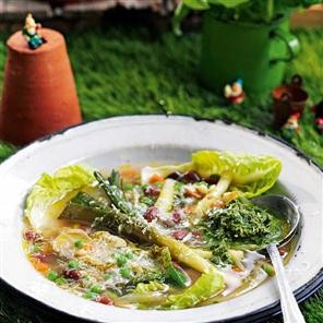 Spring minestrone with pesto