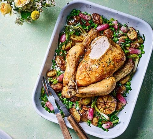 Spring one-pot roast chicken