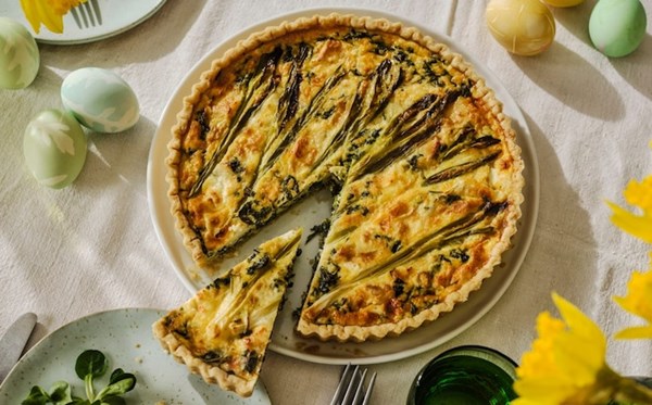 Spring onion and goat’s cheese tart
