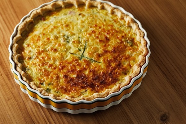 Spring onion and ham tart