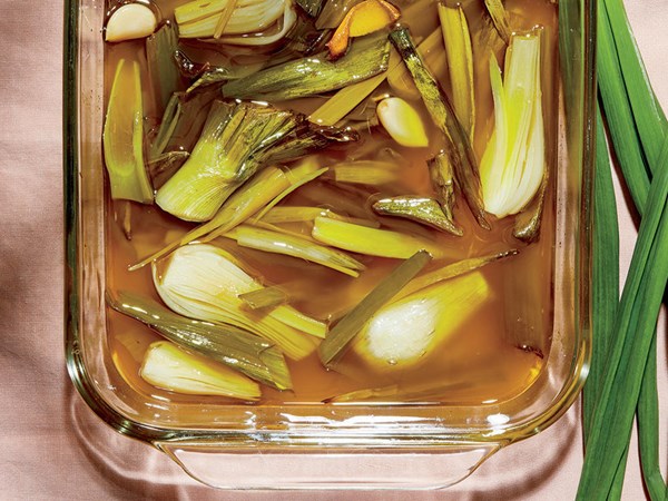 Spring onion confit