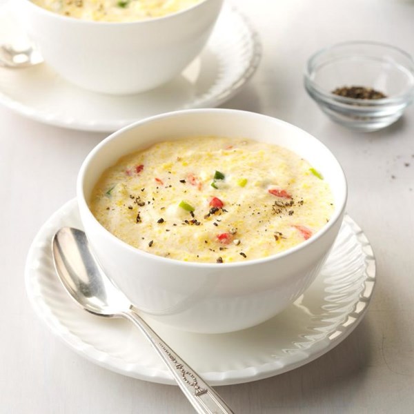 Spring onion pimiento cheese grits