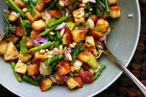 Spring panzanella