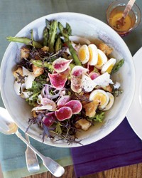 Spring panzanella with asparagus