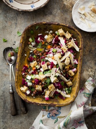 Spring pasta & bean salad