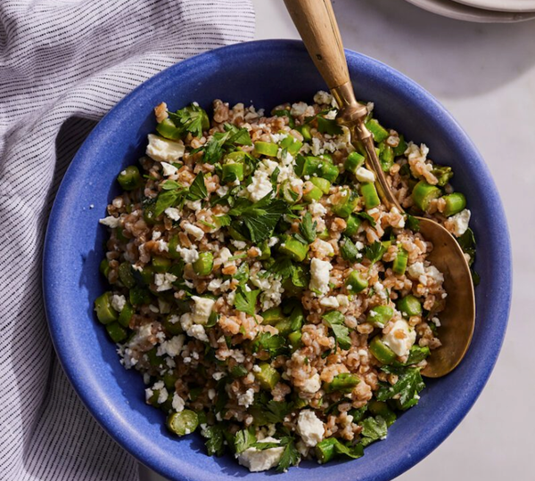 Spring pea farro salad