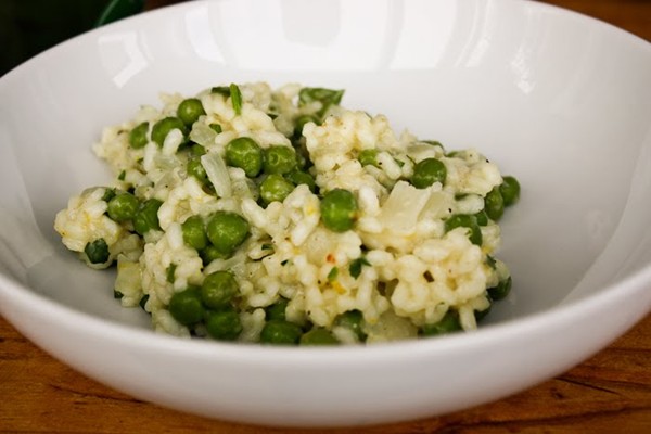 Spring pea risotto