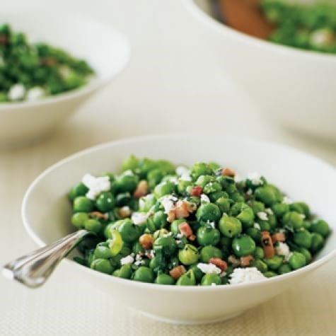 Spring peas with pancetta, mint & ricotta salata