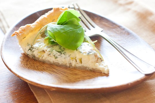 Spring quiche with leeks and sorrel
