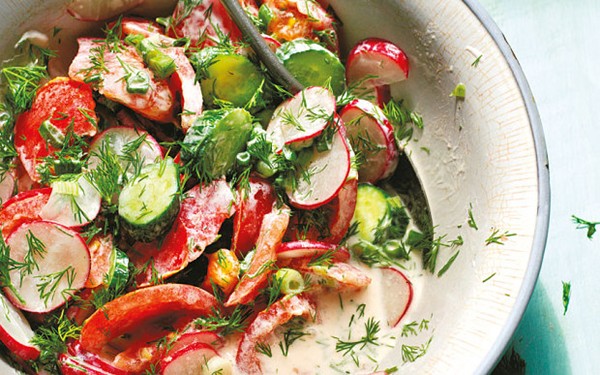 Spring radish & tomato salad