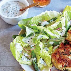Spring salad with buttermilk-herb dressing