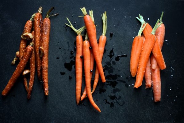 Spring salad with carrots three ways