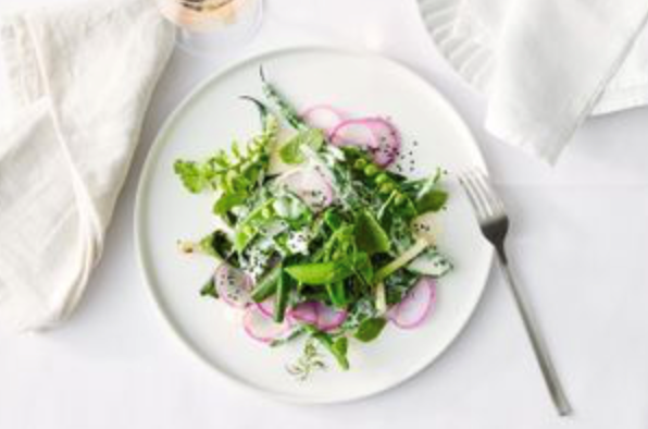 Spring salad with creme fraiche dressing [Julieanne Blum]