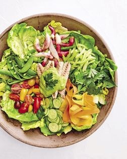 Spring salad with green goddess dressing