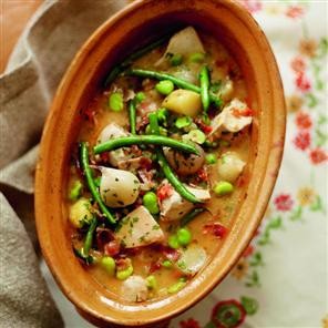 Spring veg and chicken stew